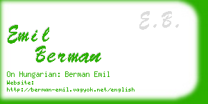 emil berman business card